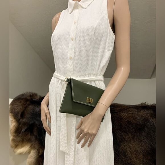 Hand Stitched Genuine Cowhide Leather Clutch/Wristlet/Crossbody & 2 Straps - Picture 2 of 13